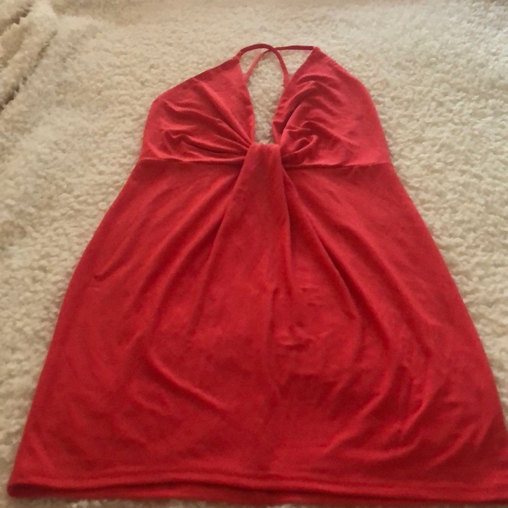 Coral adjustable spaghetti strap tank top😍